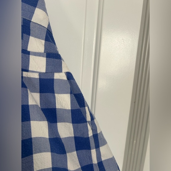 Maeve Anthropologie Halter Micro-Mini Blue Gignham romper size 6 preppy plaid - Picture 10 of 16